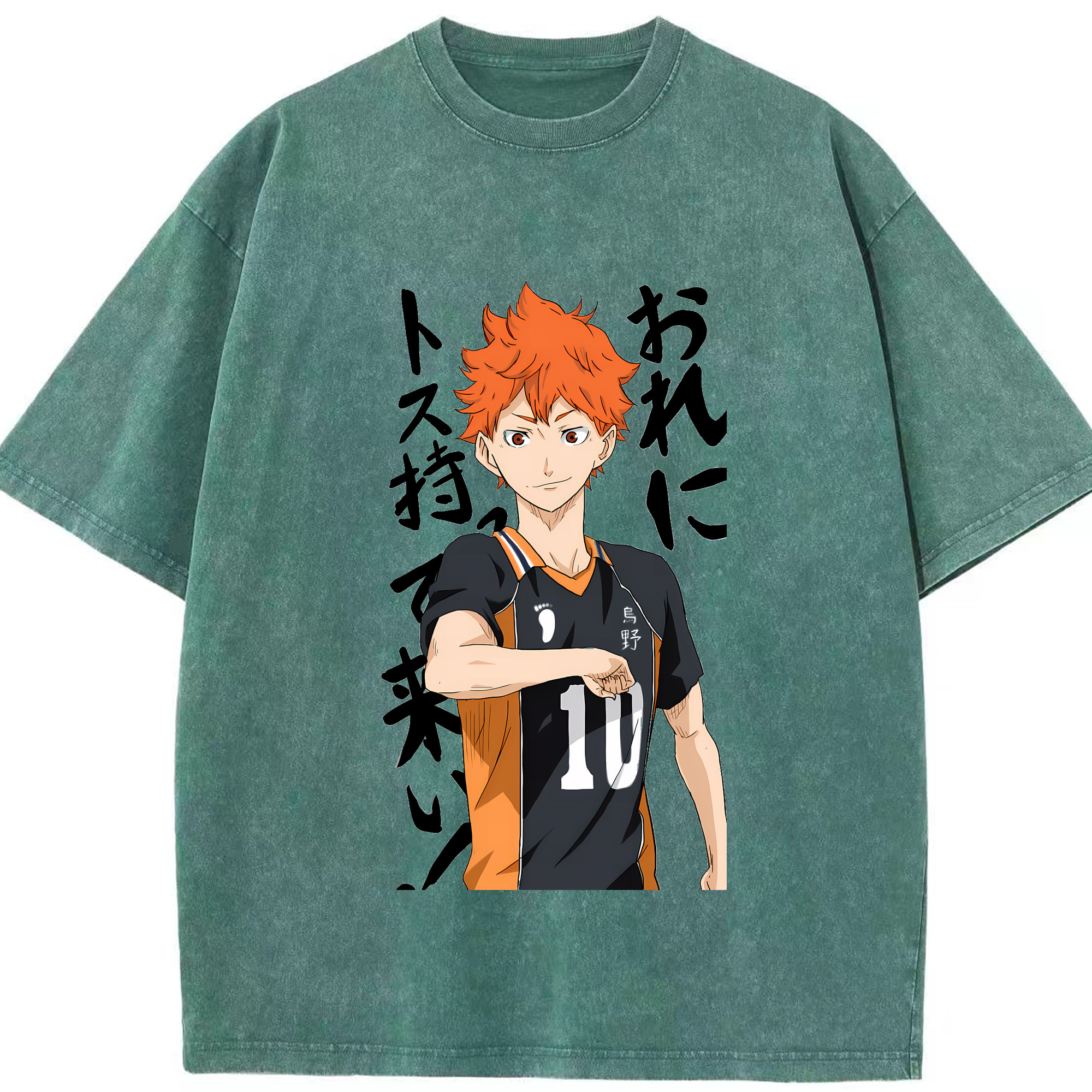 （画像用） ハイキュー!! Haikyu!! 綿100% ヴィンテージ風 半袖Tシャツ（フロントプリント）